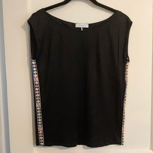 Emilio Pucci Sleeveless Black Silk blouse top Sz 8